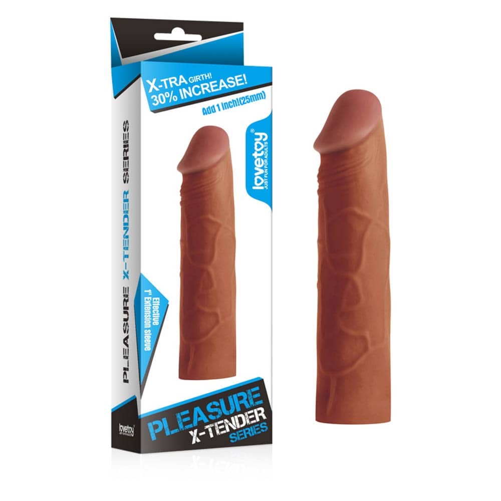 Pleasure X-Tender Penis Sleeve Brown 1 