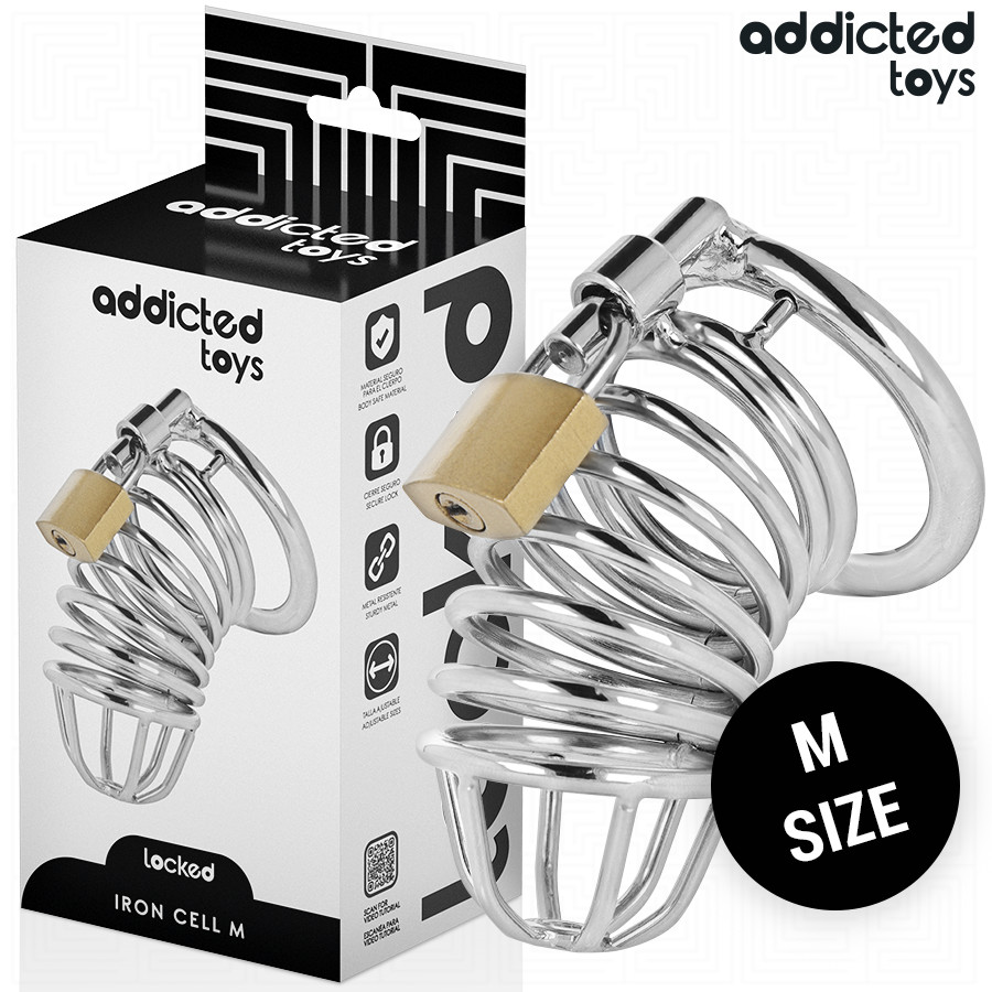 ADDICTED TOYS LOCKED – fém pénisz ketrec M méret