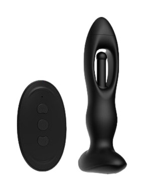Slapslup – vibráló prosztata stimuláló fekete 13 cm