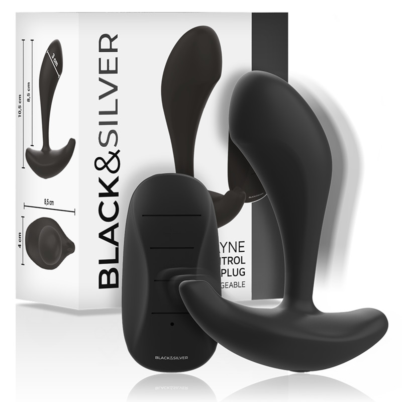 BLACK&SILVER - Dwayne – szilikon távirányítós anális plug