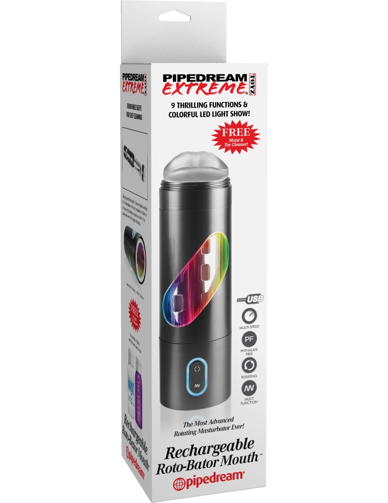 Rechargeable Roto-Bator Mouth Black/Clear/Multi