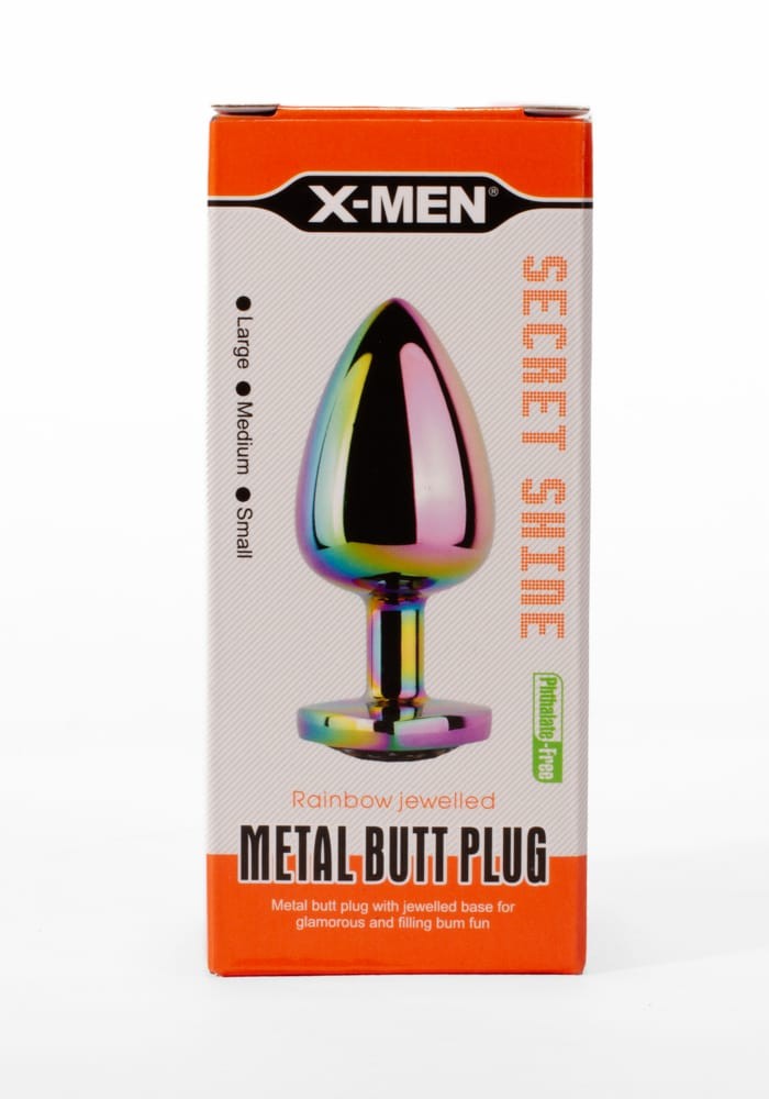 X-MEN Secret Shine Metal Butt Plug Rainbowheart L 