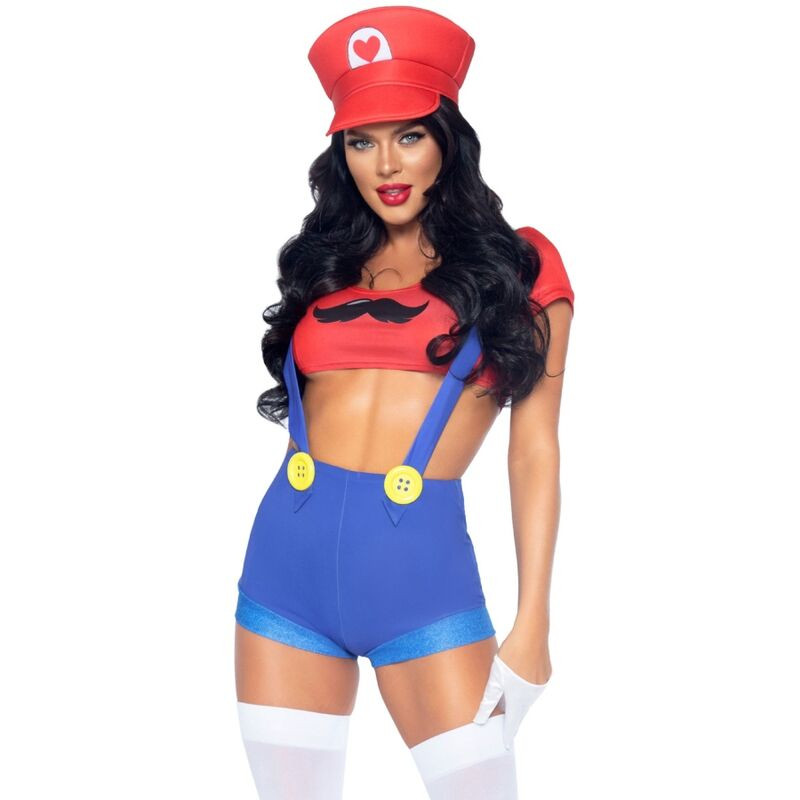 LEG AVENUE – szexi Mario Bros jelmez (piros/kék)